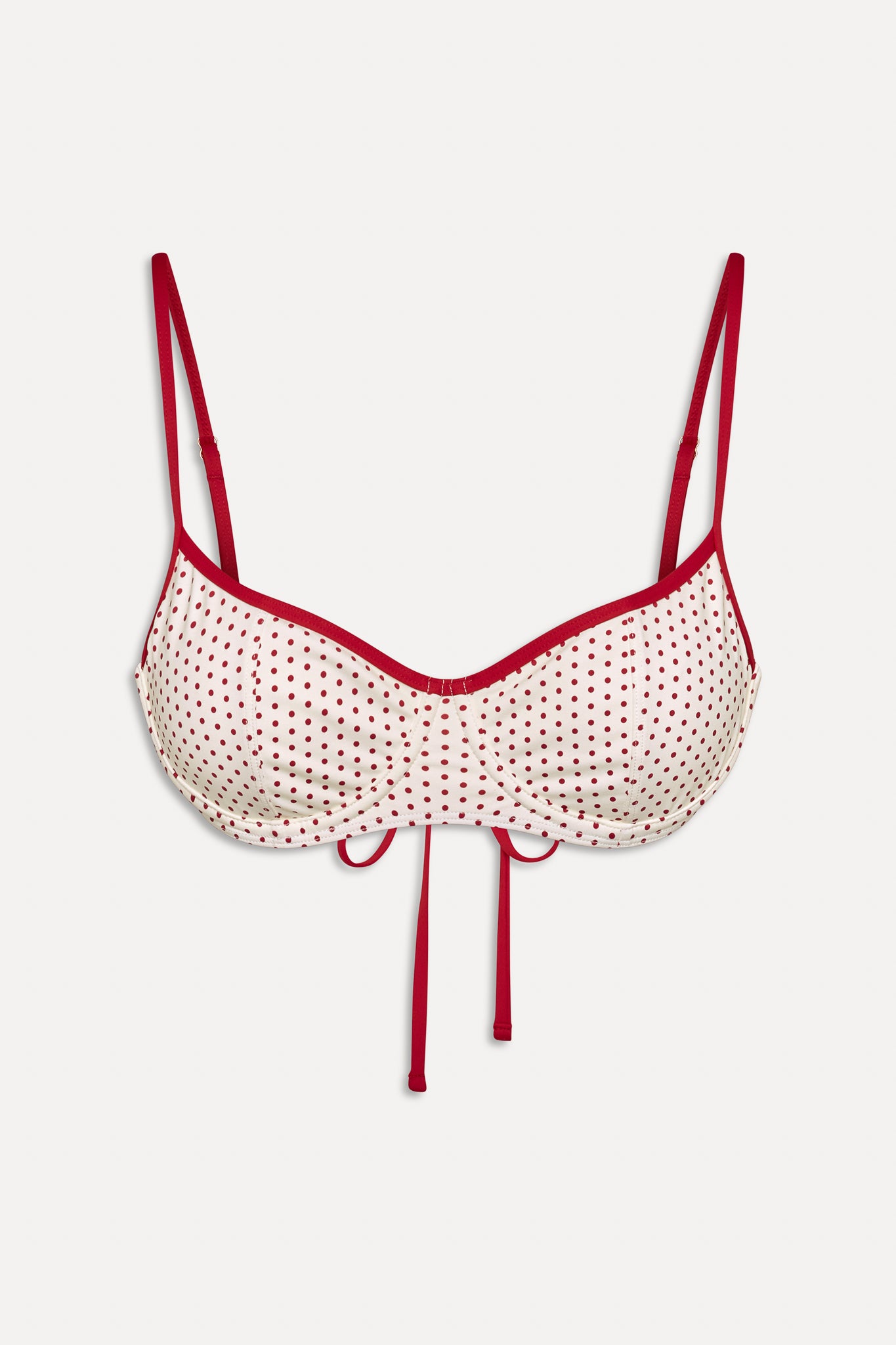 x BELLA HADID Cola Underwire Bikini Top - Strawberry Polka Dot - Image 3