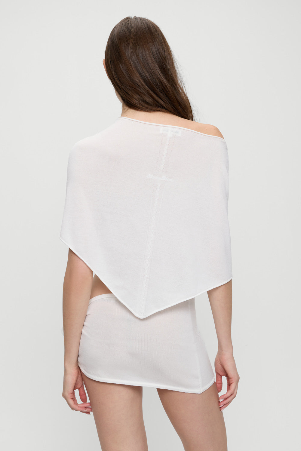 Atlas Knit Mini Skirt - White Hibiscus - Image 4
