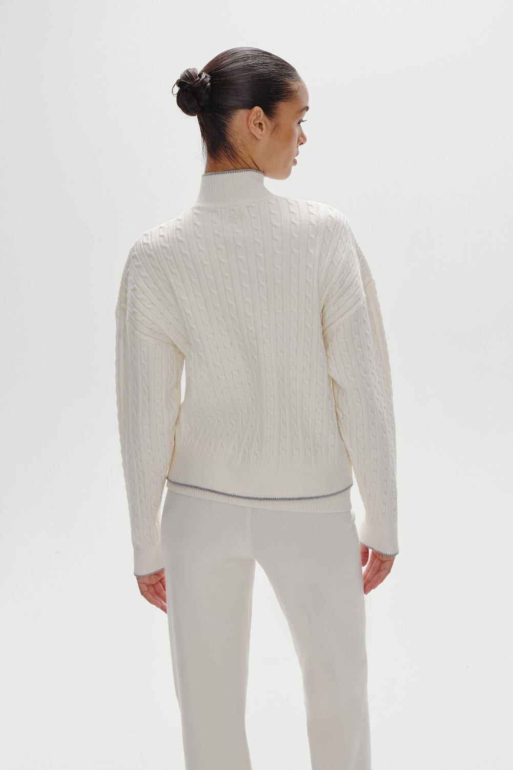 Bea Cloud Knit Zip Up Sweater - Honeymoon - Image 4