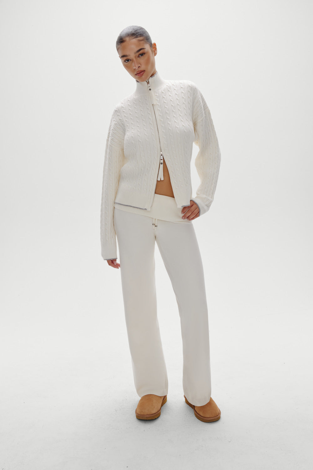 Dawson Knit Fold Over Pants - Honeymoon - Image 2
