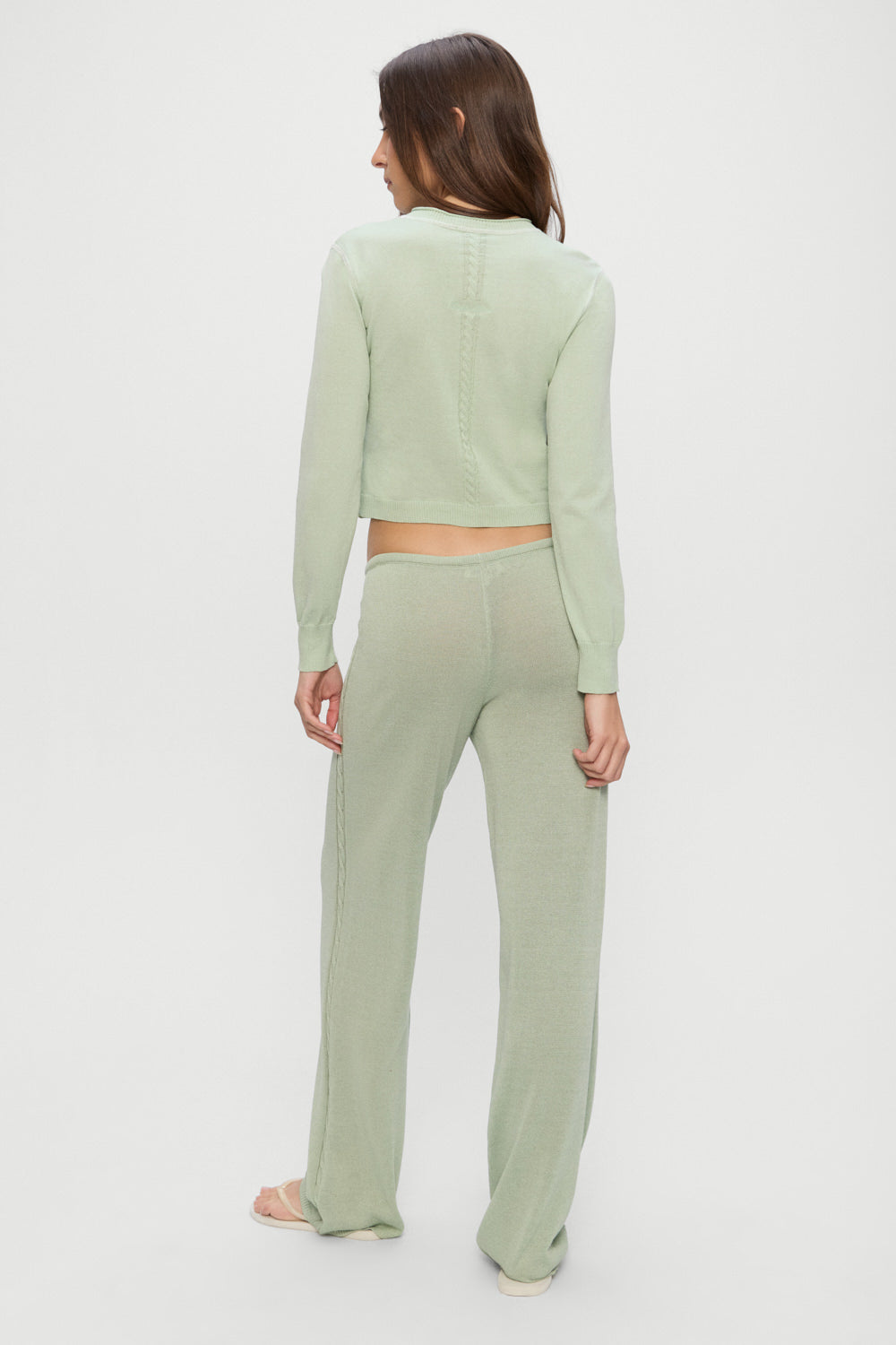 Ela Low Rise Knit Pants - Eucalyptus - Image 4