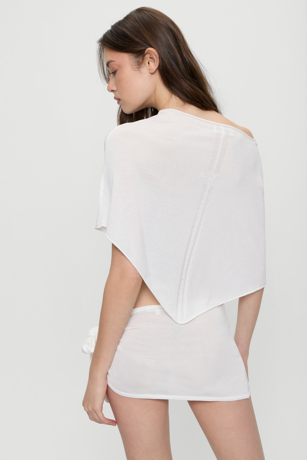 Scout Knit Poncho - White Hibiscus - Image 4