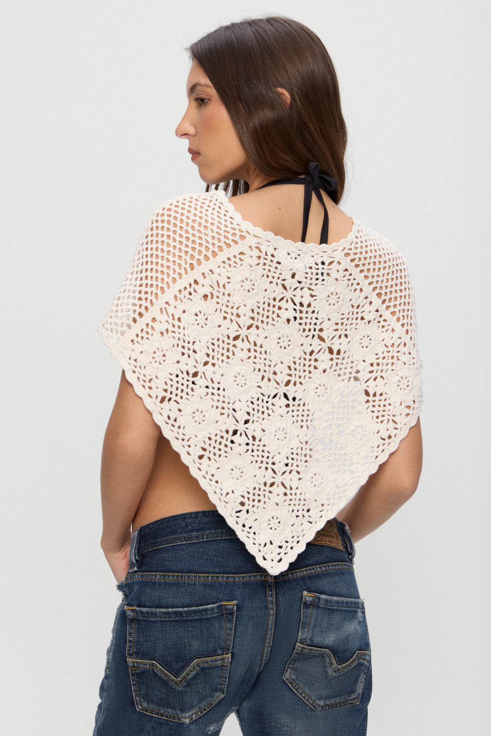 Sophie Crochet Poncho - Soft Sand - Image 5