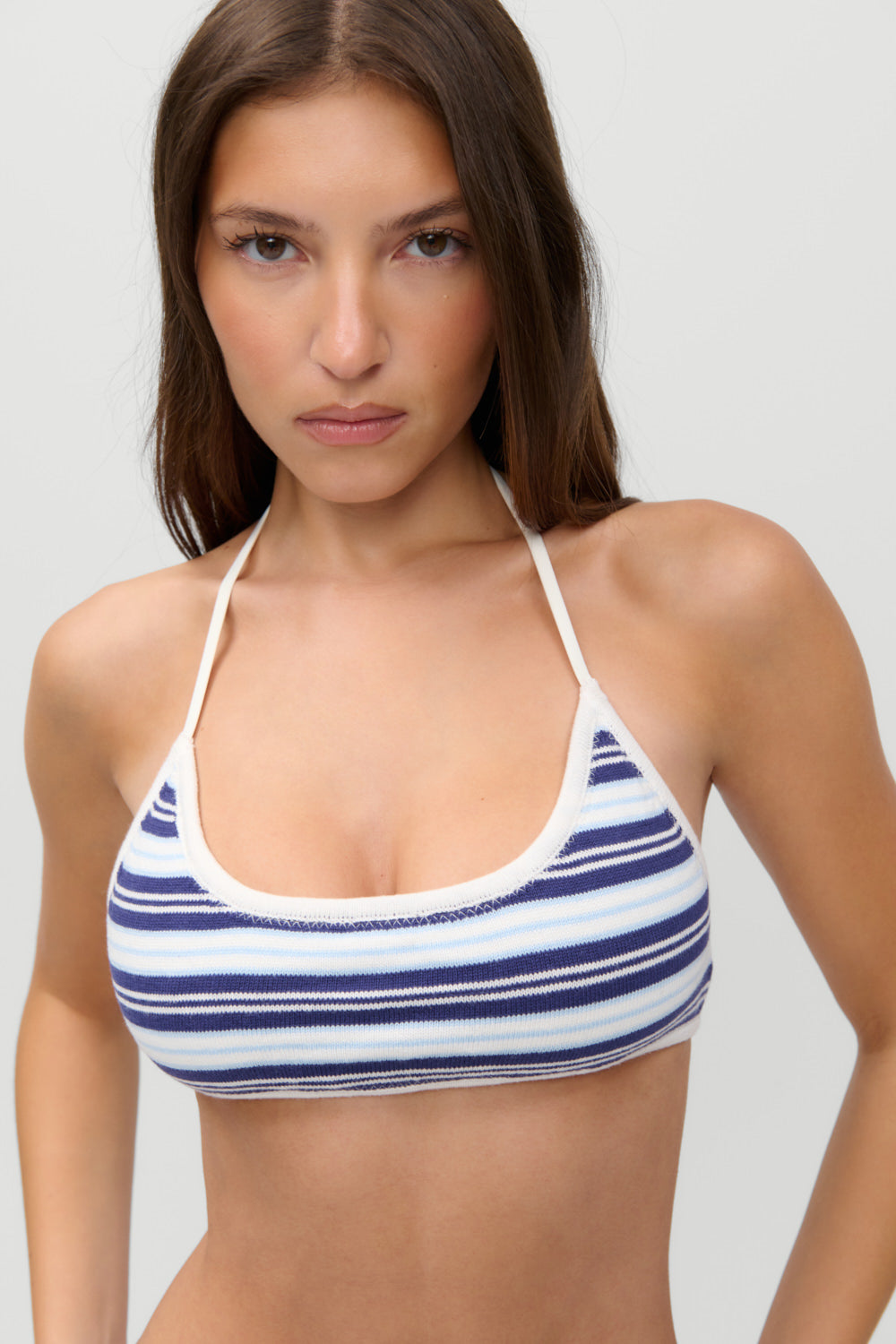 x JENNIE Star Knit Bikini Top - Arctic Stripe - Image 2